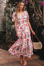 Kaitlyn Floral Short Sleeve Maxi Dress-0