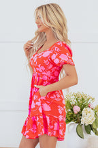 Kayla Floral Sweetheart Neck Dress-2