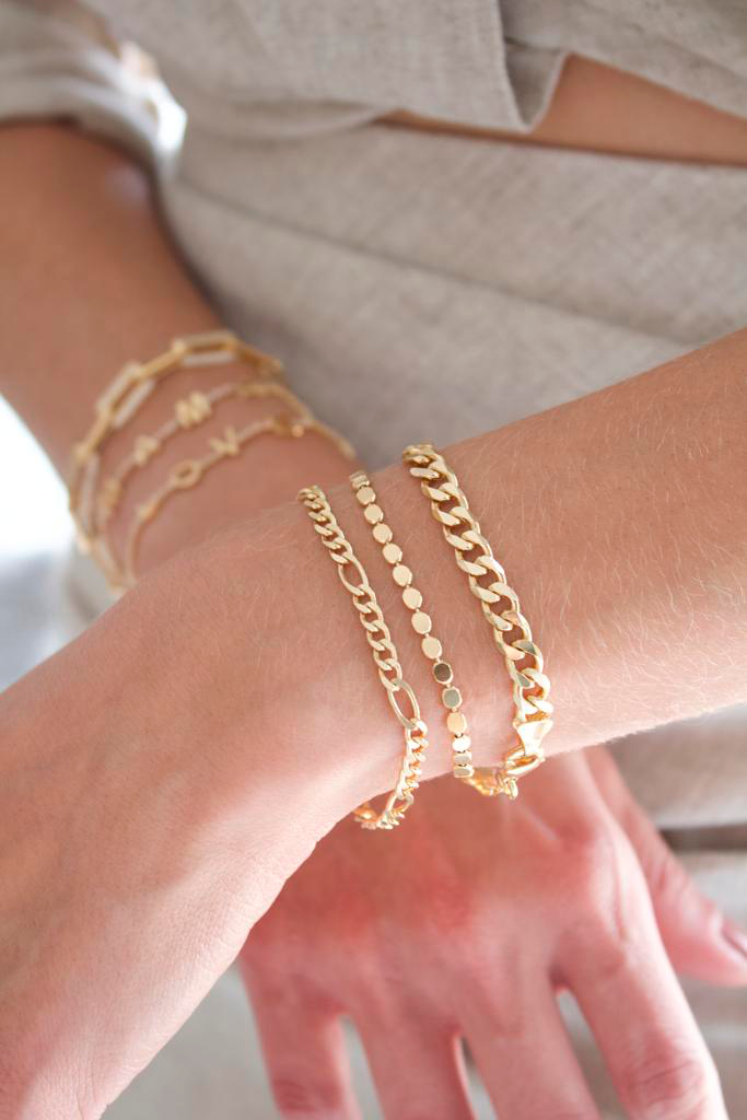 3mm Flat Ball Disc Bracelet (I374)