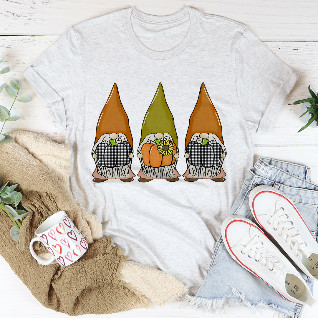 Pumpkin Gnomes Fall T-Shirt-3