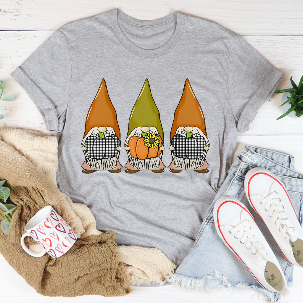 Pumpkin Gnomes Fall T-Shirt-0