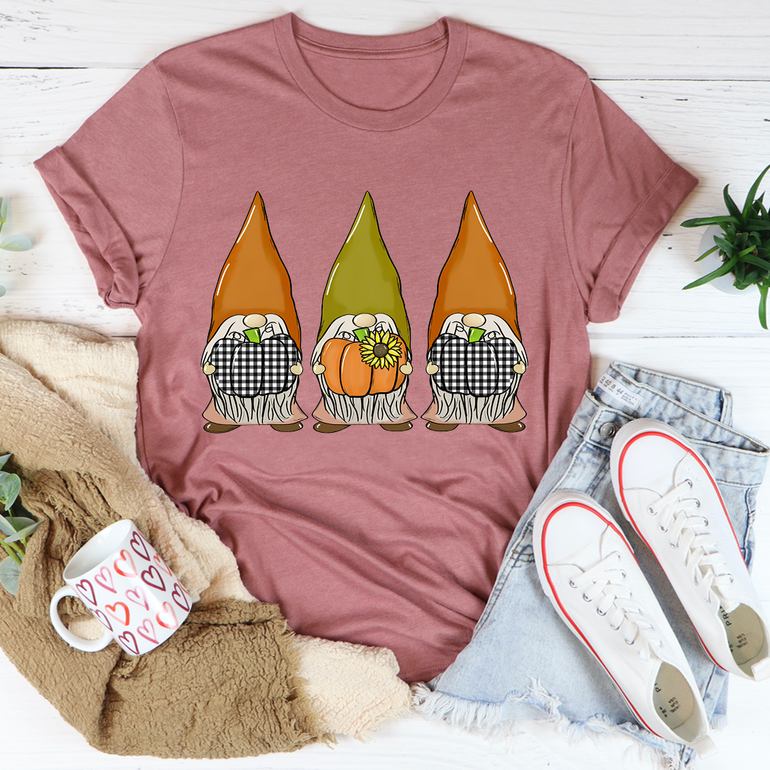 Pumpkin Gnomes Fall T-Shirt-1
