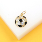 18k Gold Filled Soccer Ball Pendant Charm-0