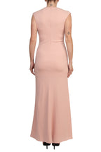 Marina Sweetheart Neck Cap Sleeve Beaded Side Bodice Sheath Dress-3