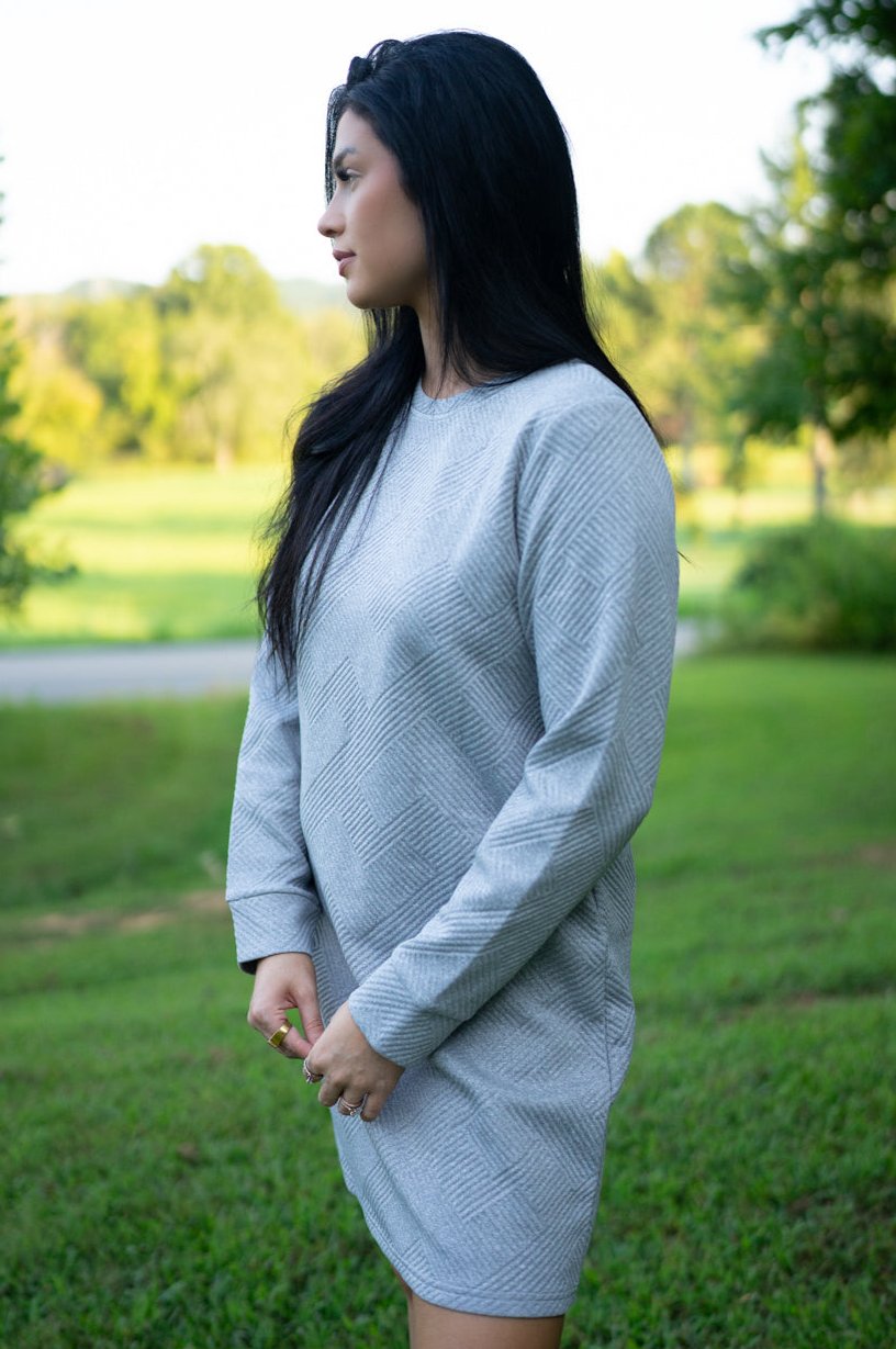 Quincy Textured Long Sleeve Dress-2