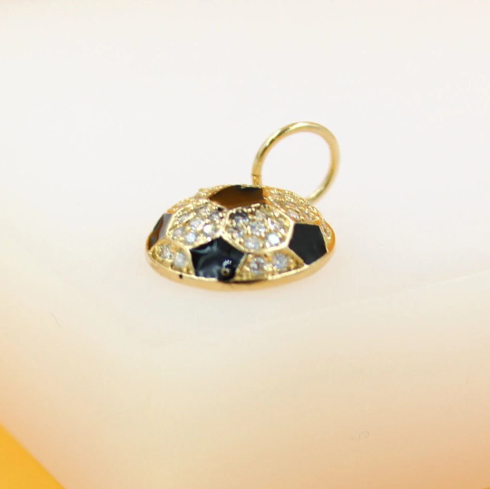 18k Gold Filled Soccer Ball Pendant Charm