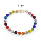 3W1796 - Gold Brass Bracelet with Top Grade Crystal in MultiColor