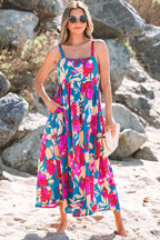 Goldie Floral High Waist Sleeveless Flared Long Dress-0