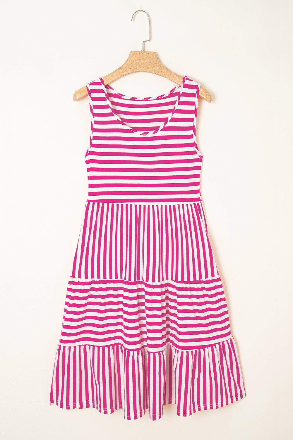 Ellie Stripe U Neck Sleeveless Loose Fit Mini Dress-6