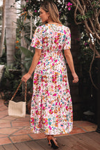 Kaitlyn Floral Short Sleeve Maxi Dress-1