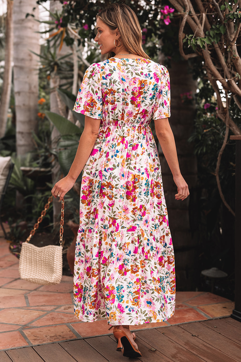 Kaitlyn Floral Short Sleeve Maxi Dress-1