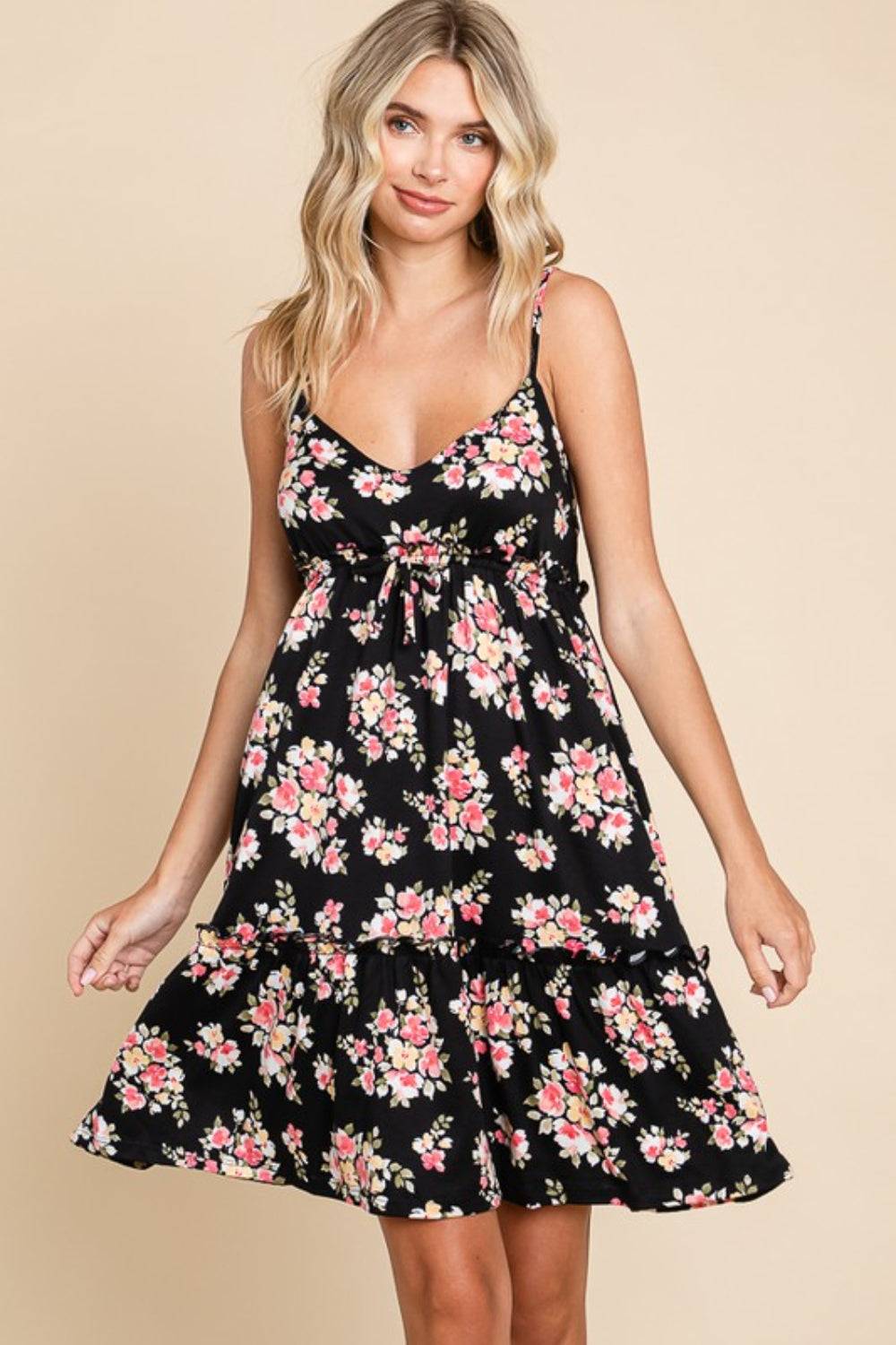 Culture Code Full Size Floral Frill Cami Dress-0