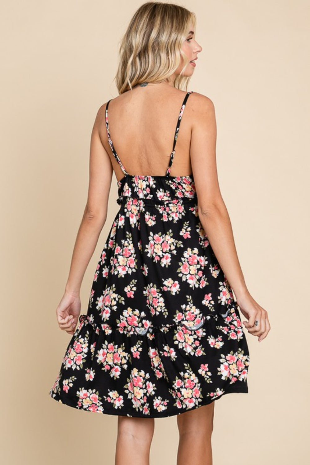 Culture Code Full Size Floral Frill Cami Dress-1