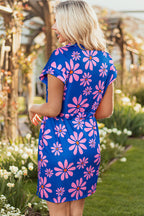 Elouise Floral Drawstring Waist Mini Dress-1