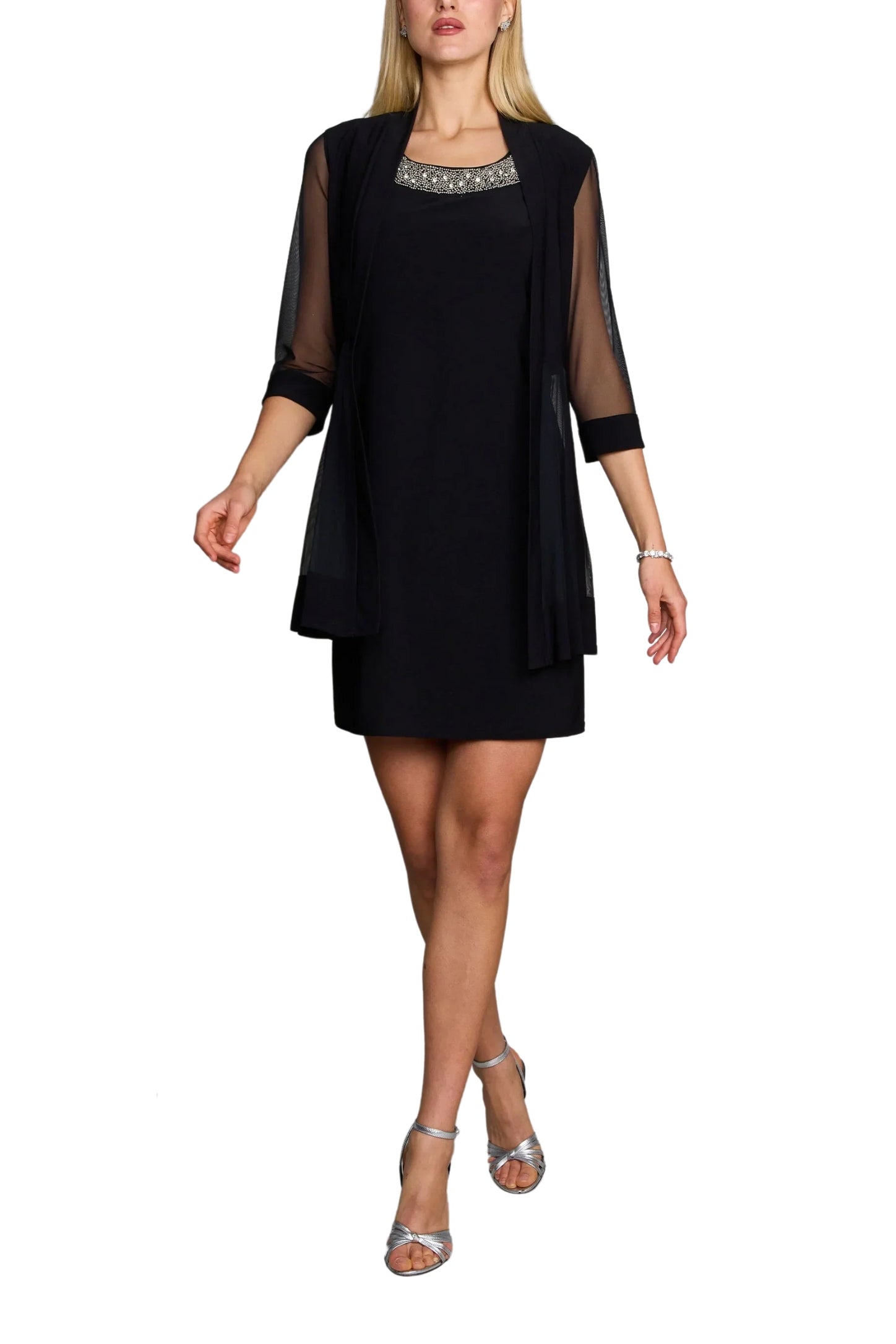 R&M Richards Embellished Panel Jacket Dress-2