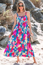 Goldie Floral High Waist Sleeveless Flared Long Dress-3