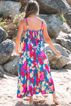 Goldie Floral High Waist Sleeveless Flared Long Dress-1