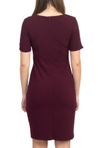 SL Fashion Scoop Neck Sheath Dress With Short Embellished Sleeves-3