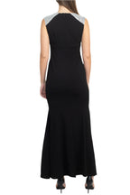 SL Fashion V-Neck Sequined Shoulder Sleeveless Slit Front Zipper Back Dress-2