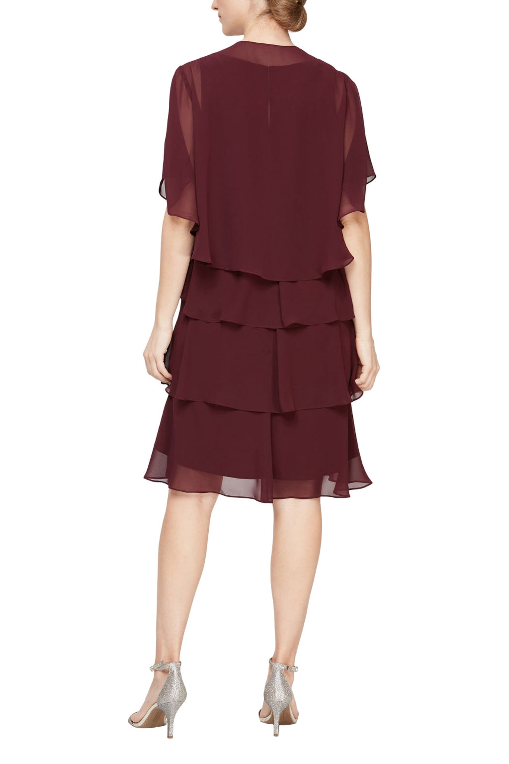 SL Fashions Chiffon Tier Jacket Dress-3