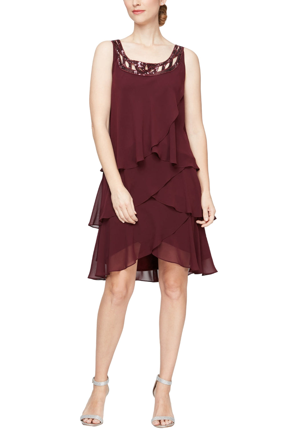 SL Fashions Chiffon Tier Jacket Dress-1