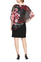 SL Fashion Boat Neck Embellished Shoulder Asymmetrical Multi Print Chiffon Overlay Jersey Dress-1