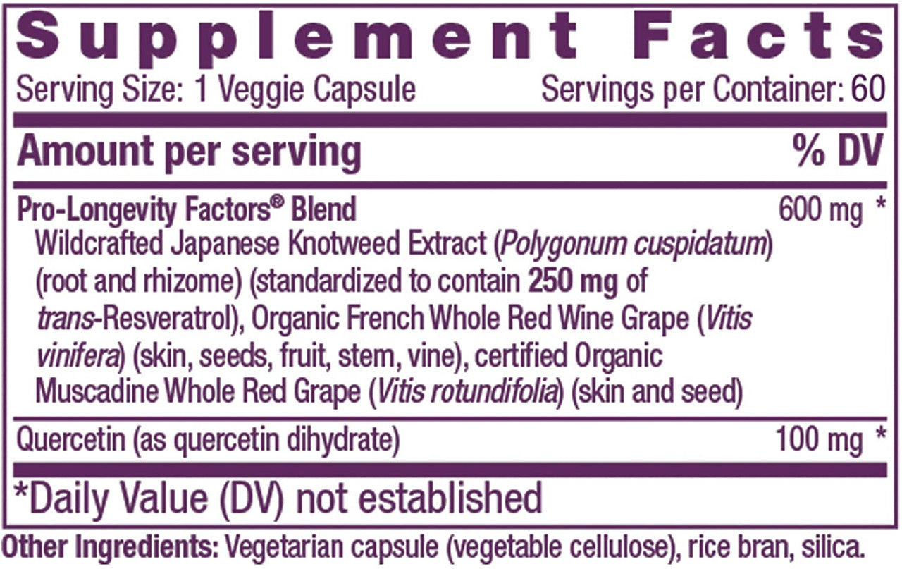 RSRVEAGE RESVERATROL 250 (1x60.00)