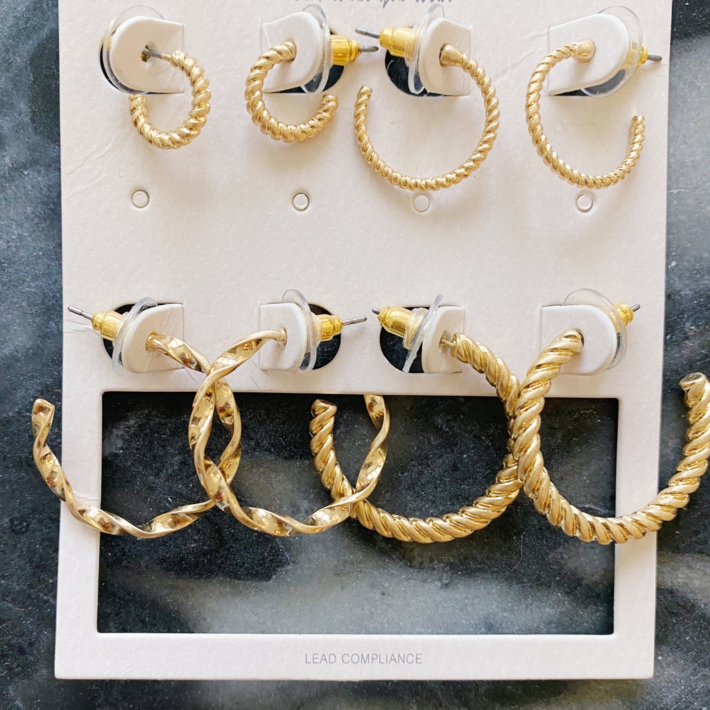 Textured Hoops Set Of 4