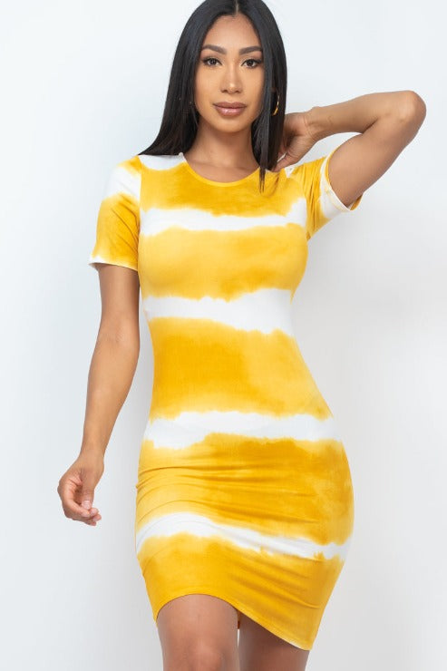 Tie-dye Print Bodycon Dress (CAPELLA)-0