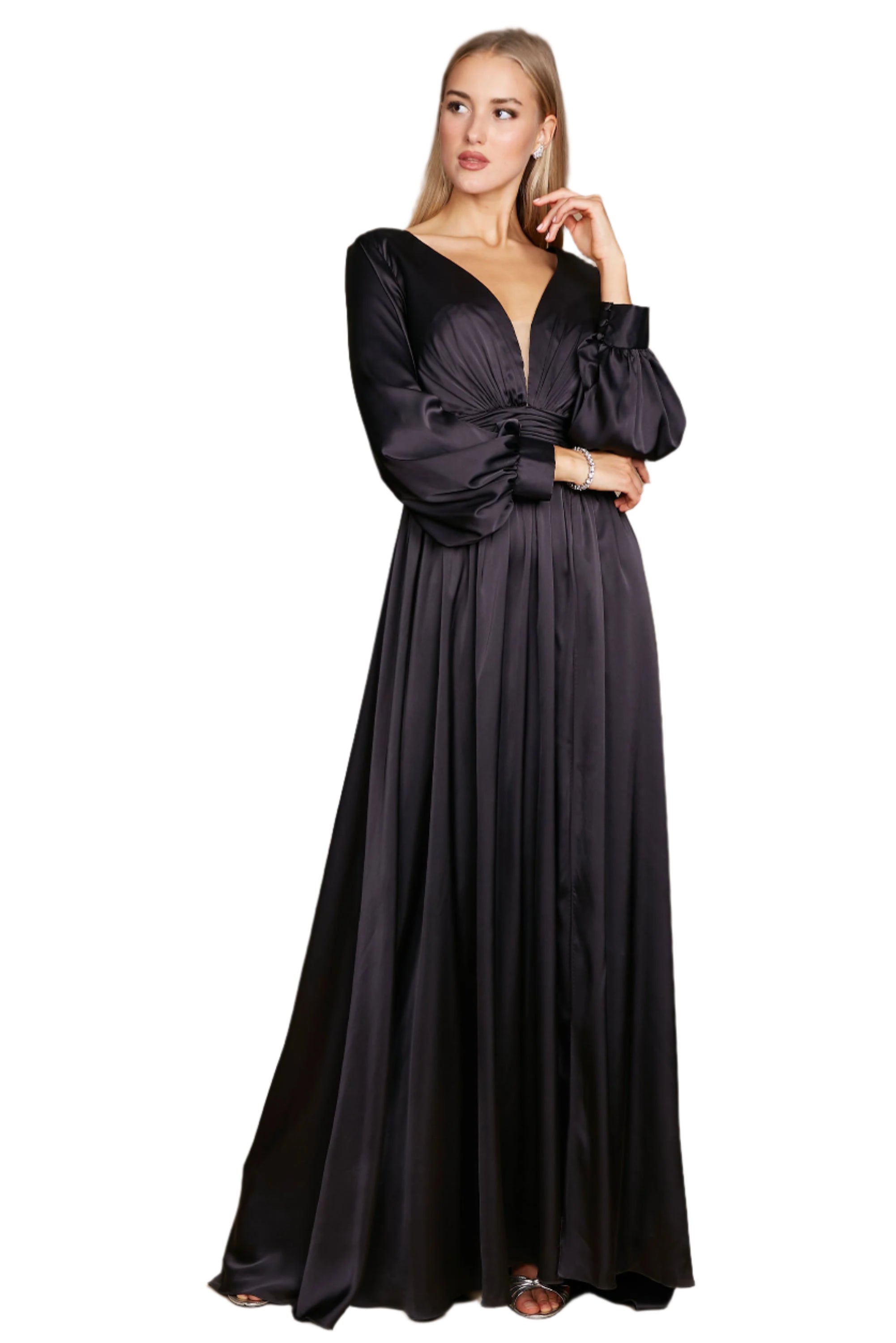 Kos Couture Full-Length Sleeve Formal Gown Evening Party Dress-0