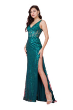 Kos Couture Sequin Corset-Style Bodice Formal Gown Prom Dress