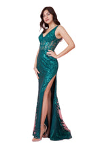 Kos Couture Sequin Corset-Style Bodice Formal Gown Prom Dress