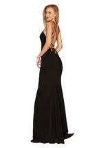 Dylan and Davids Full-Length Fitted Open Back Jersey Prom Dress-2
