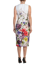 Donna Ricco Asymmetric Twist-Neck Sleeveless Zip Closure Scuba Sheath Dress