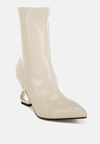 Gaias Fantasy Heel Patent Faux Leather Boots