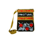 Black And Grey Suede Embroidered Cross-Body Bag-4