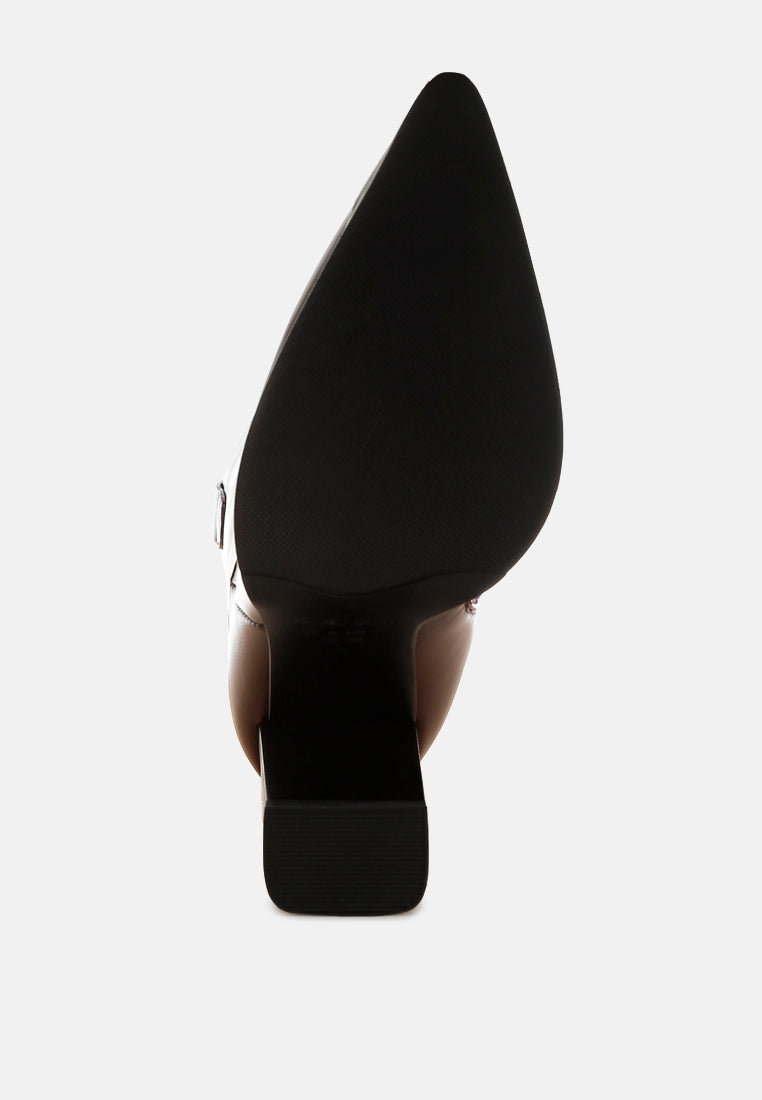 Hatter Pointed Toe Faux Leather Boots