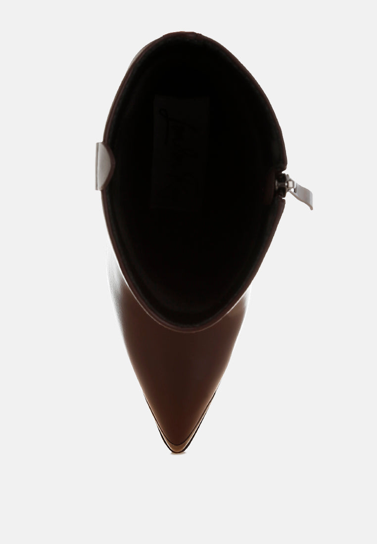 Hatter Pointed Toe Faux Leather Boots