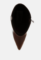 Hatter Pointed Toe Faux Leather Boots