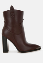 Hatter Pointed Toe Faux Leather Boots