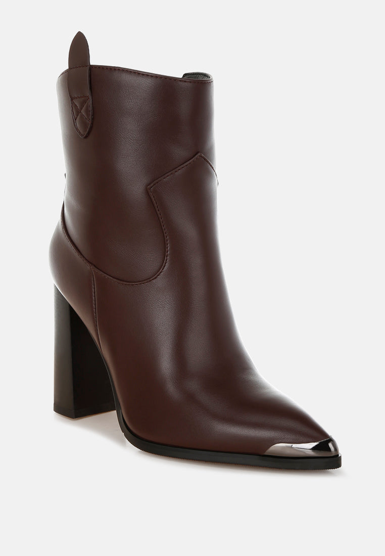 Hatter Pointed Toe Faux Leather Boots