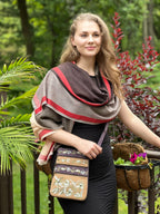 Suede Embroidered Five Zipper Cross-Body Bag-6