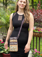 Suede Embroidered Five Zipper Cross-Body Bag-4