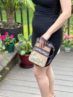 Suede Embroidered Five Zipper Cross-Body Bag-2