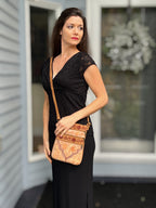 Suede Embroidered Five Zipper Cross-Body Bag-0