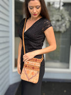Suede Embroidered Five Zipper Cross-Body Bag-4