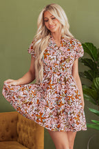Elisa Floral High Waist Mini Dress-3