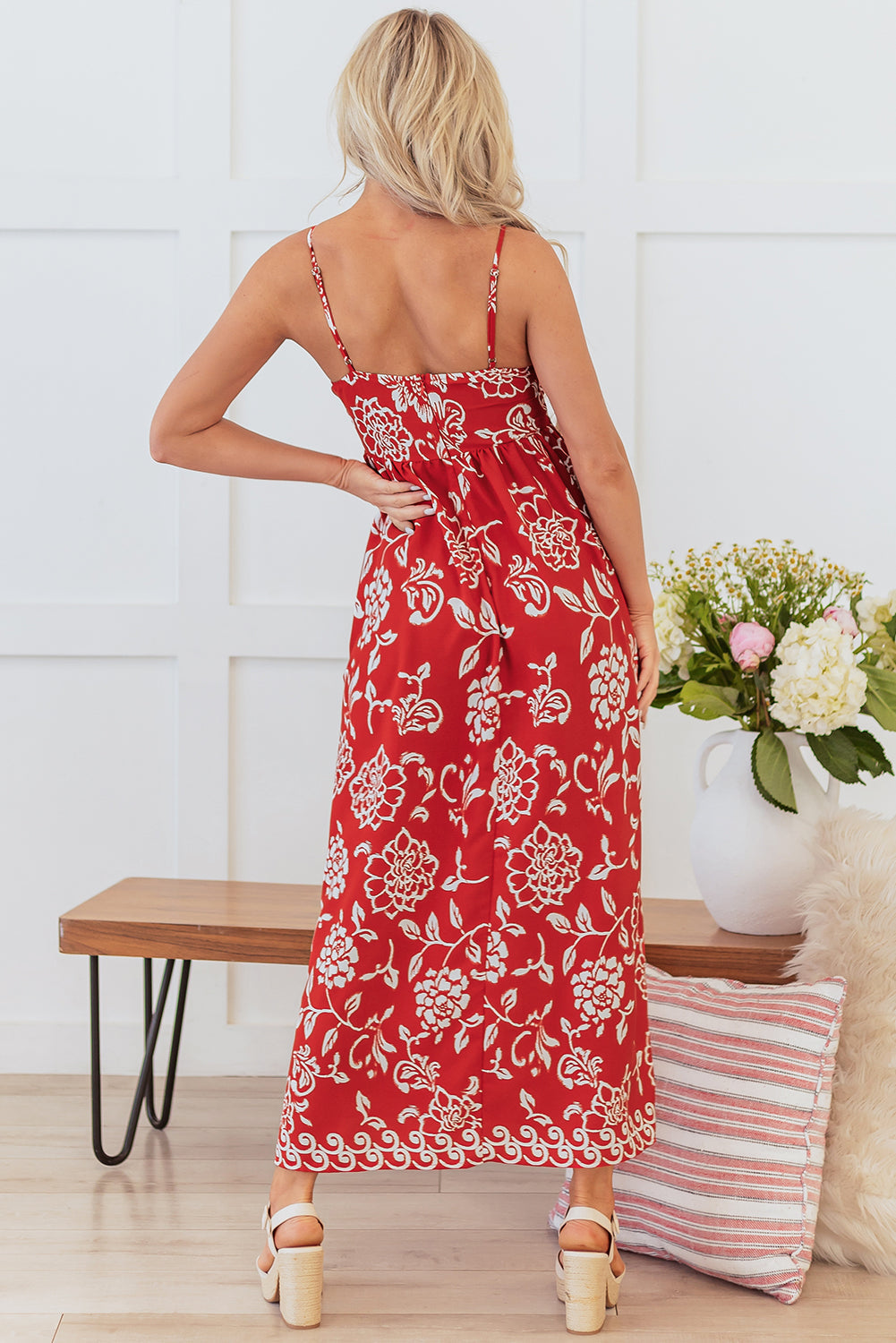 Aylin Floral Spaghetti Strap Maxi Dress-1