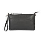 RB2003A | Genuine full-grain leather shoulder/wrist bag, dollar/light grain. Removable shoulder strap and handle. Black color. Dimensions: 22 x 14 x 2.5 cm. Packaging: Non-Woven Fabric Bag-1