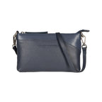 RB2003D | Genuine full-grain leather shoulder/wrist bag, dollar/light grain. Removable shoulder strap and handle. Blue color. Dimensions: 22 x 14 x 2.5 cm. Packaging: Non-Woven Fabric Bag-0